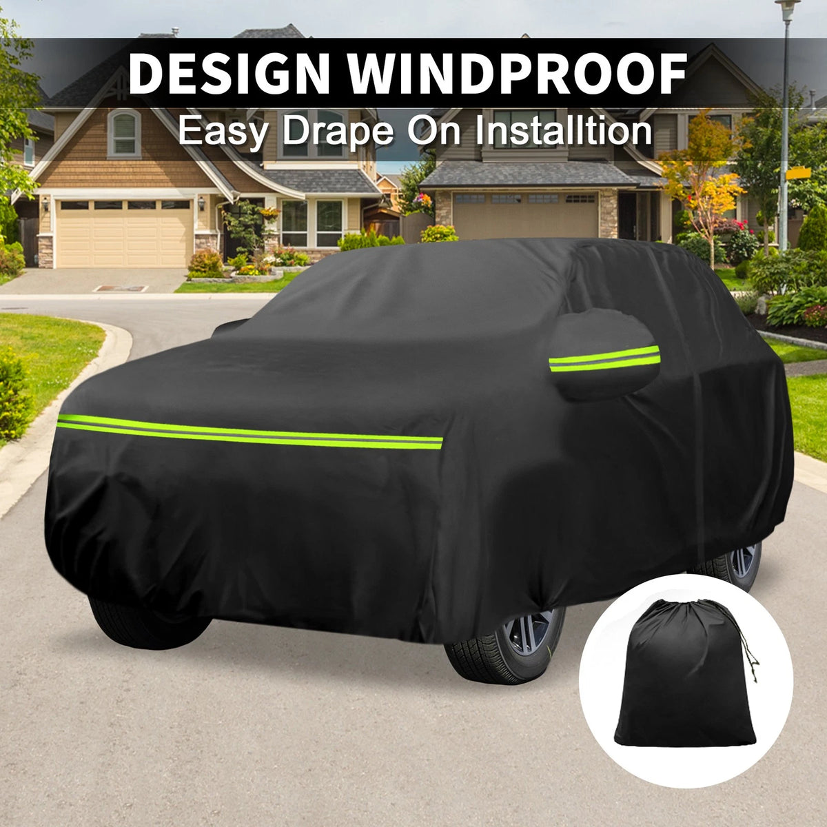 Waterproof Car Cover 210D PU with Zipper for Volkswagen Touareg (2002–2018)