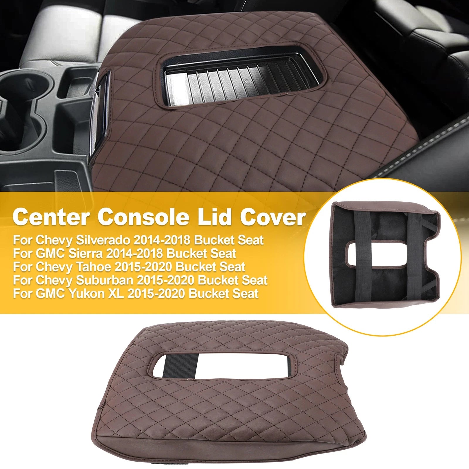 Center Console Lid Armrest Cover Trim for Chevy Silverado GMC Sierra (2014–2018)