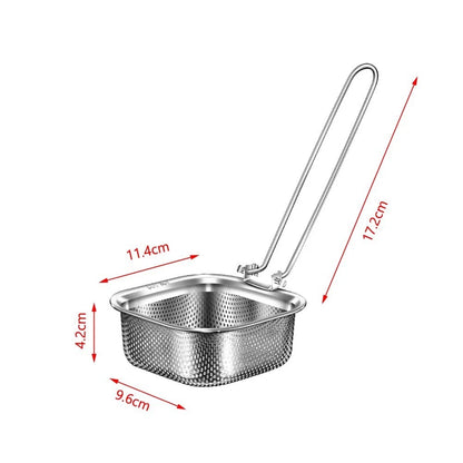304 Stainless Steel Drain Basket for Kitchen Use (Foldable Handle)