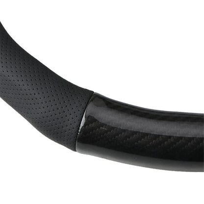 Steering Wheel Cover for D-type Car (38cm, Perforated PU Leather, Carbon Fiber)