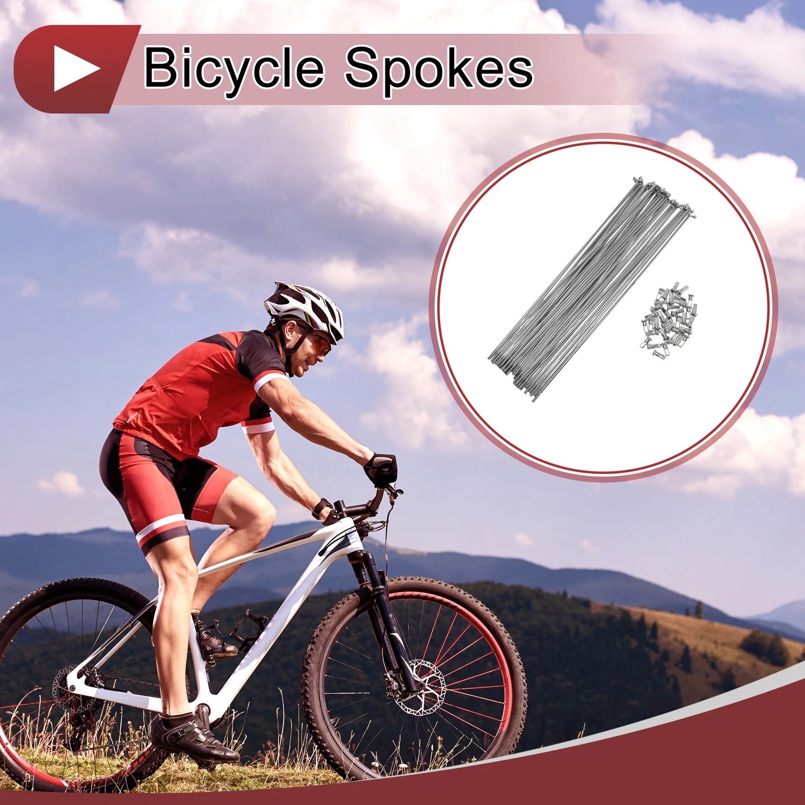Bicycle Spokes Front Wheel Set for 12G 251mm Steel Galvanized Silver (36)