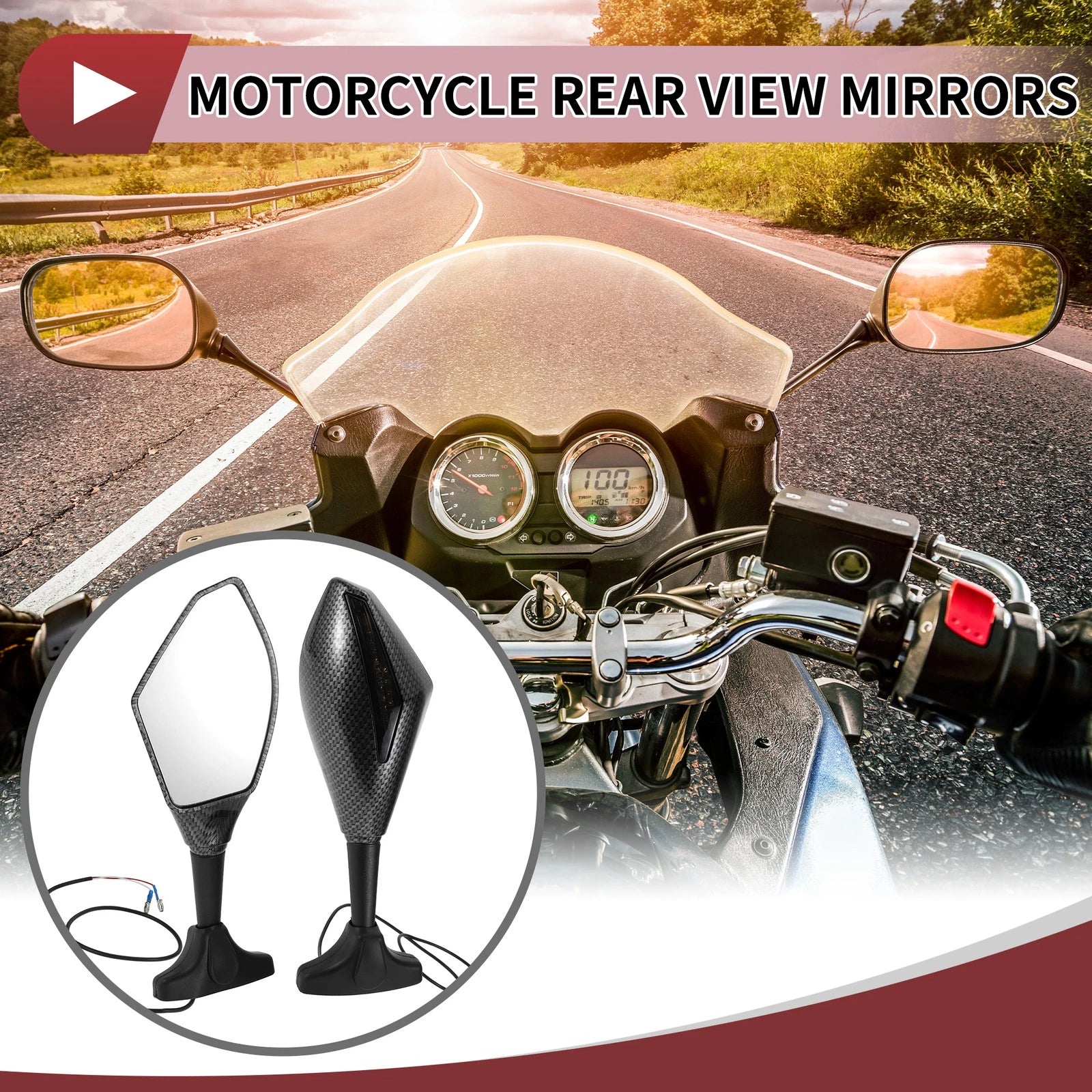 Rear View Mirrors Set Replacement for Suzuki GSX-R600 GSX-R750 (2003–2017)