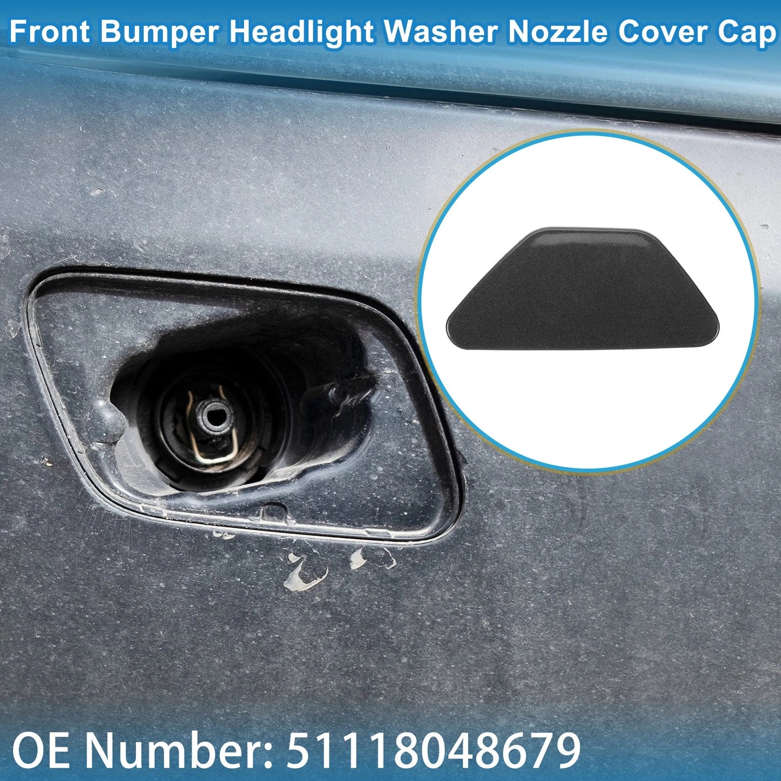 Washer Nozzle Cover Cap Front Left OEM Replacement for BMW 528i (2011–2016)