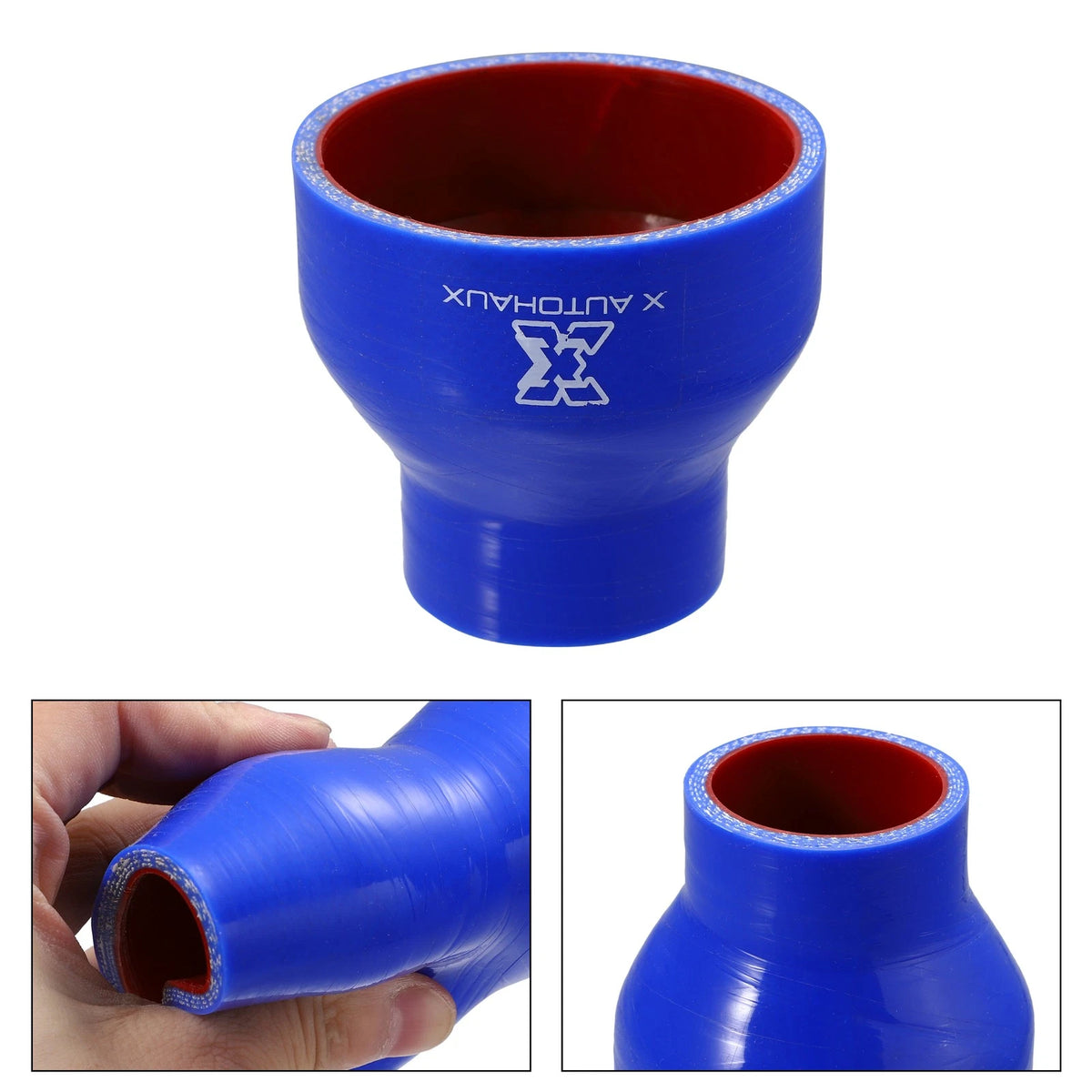 Silicone Hose Coupler Intercooler Tube 45-76mm for Car (1.77"-2.99" ID) Blue Red