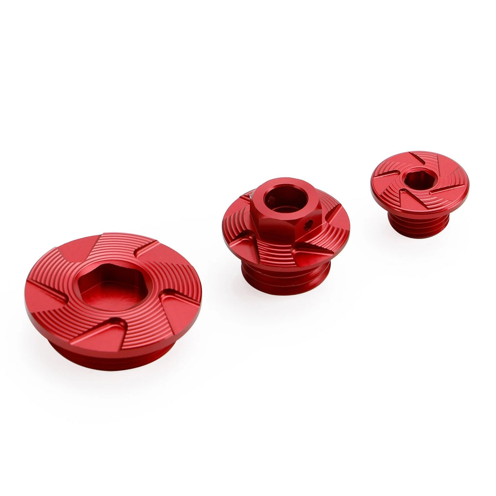 Red Ignition Cover Oil Cap Engine Plug Kit for Honda CRF250R CRF150R (2010–2017)