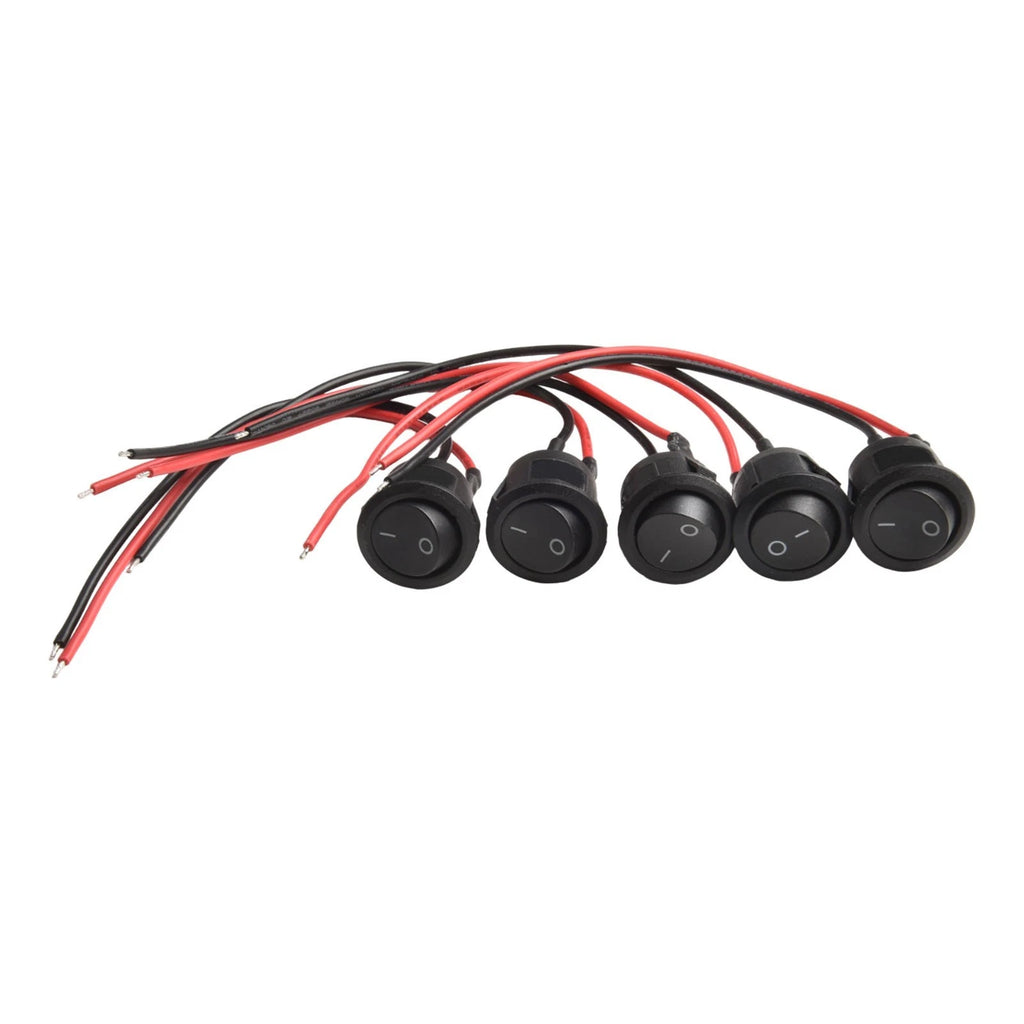 5X Compact Nylon Rocker Switch 20mm with Silver Plated Brass Terminals