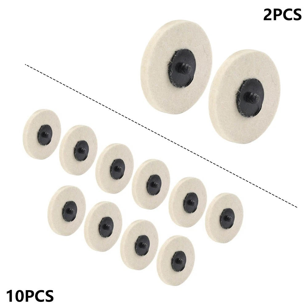 Set of 10 Wool Felt Polishing Wheel Buffing Pads for Universal Use