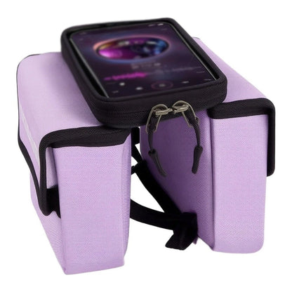 Waterproof Bicycle Phone Pouch for Upper Tube (Easy Detach, 3-Strap Design)