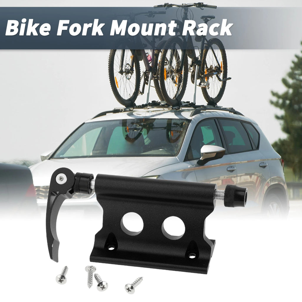 Universal Quick Release Fork Mount Rack for Bike Portable Aluminum (Black)