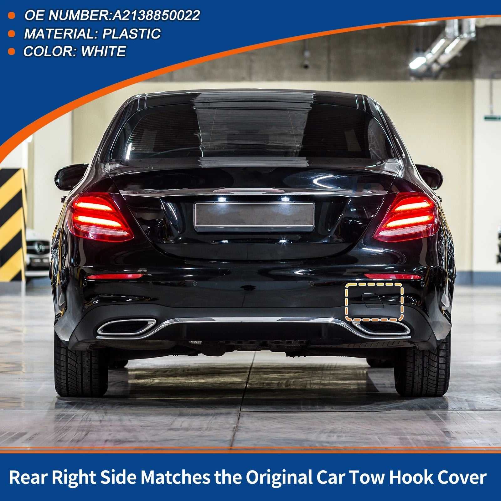 Rear Tow Hook Cover Replacement for Mercedes-Benz E-Class W213 (2016–2021)