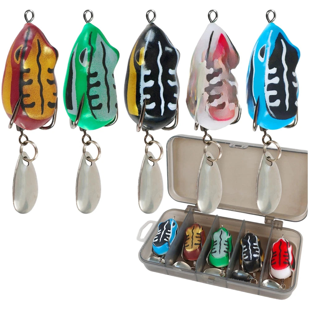 5 PCS Soft Silicone Fishing Lures with Dual Hook Design
