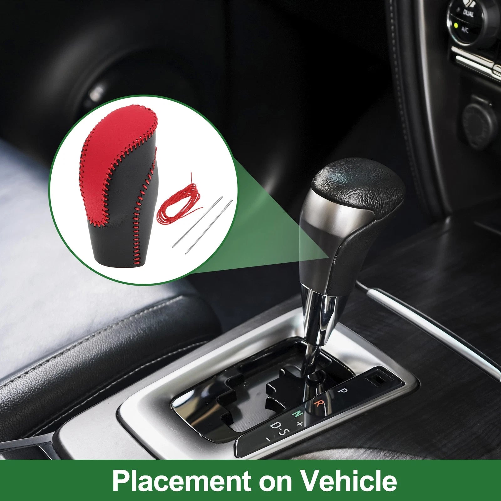 Gear Shift Knob Cover Replacement for Subaru Forester (2018–2023) Black Red