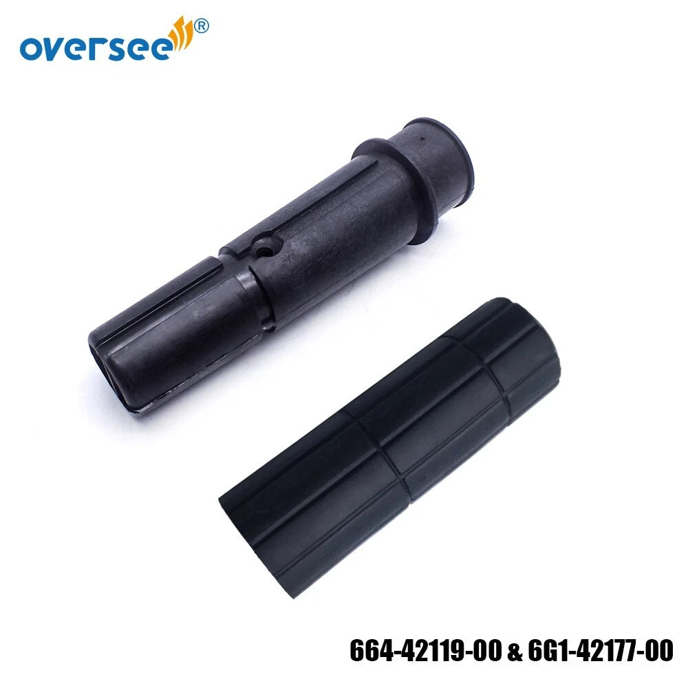 Set of 2 Rubber Grip & Handle for Yamaha Outboard 5-40HP (664-42119-00-00, 6G1-42177-00-00)
