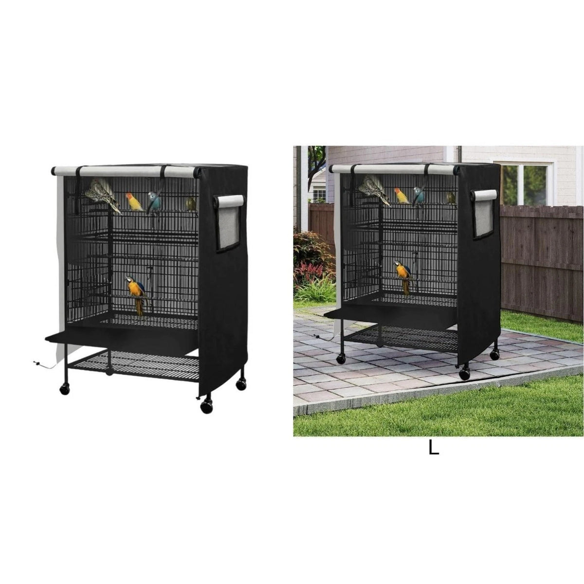 Black Lightweight Waterproof Bird Cage Cover for Small Animal Cages