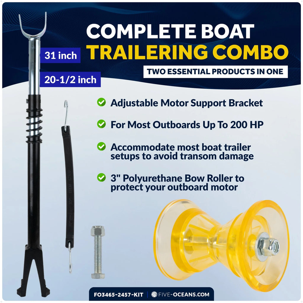 Adjustable Transom Saver for Outboard Up to 200 HP (3" Roller)