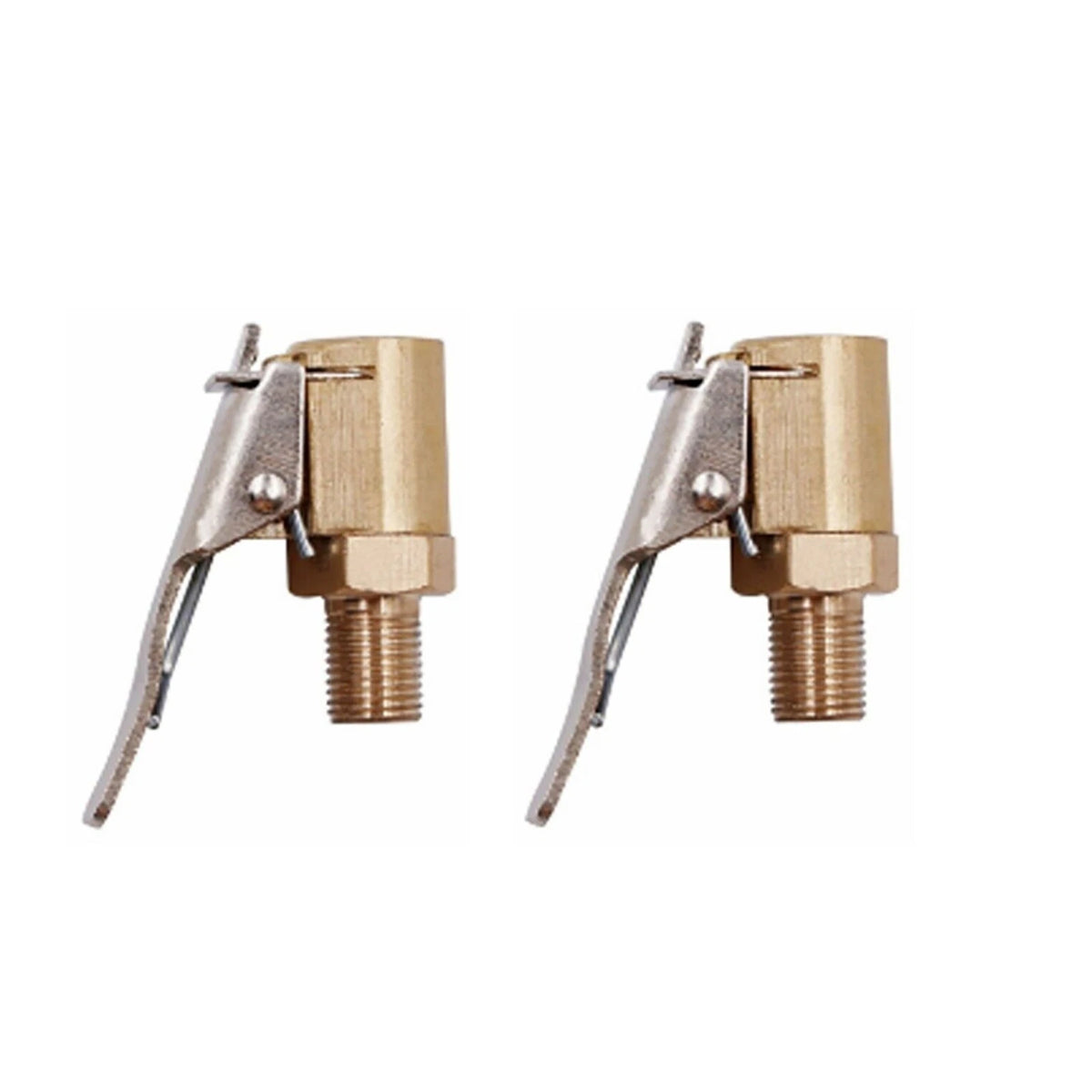 2Pcs Tire Inflatable Straight Copper Open Flow Air Chuck for Auto Accessories