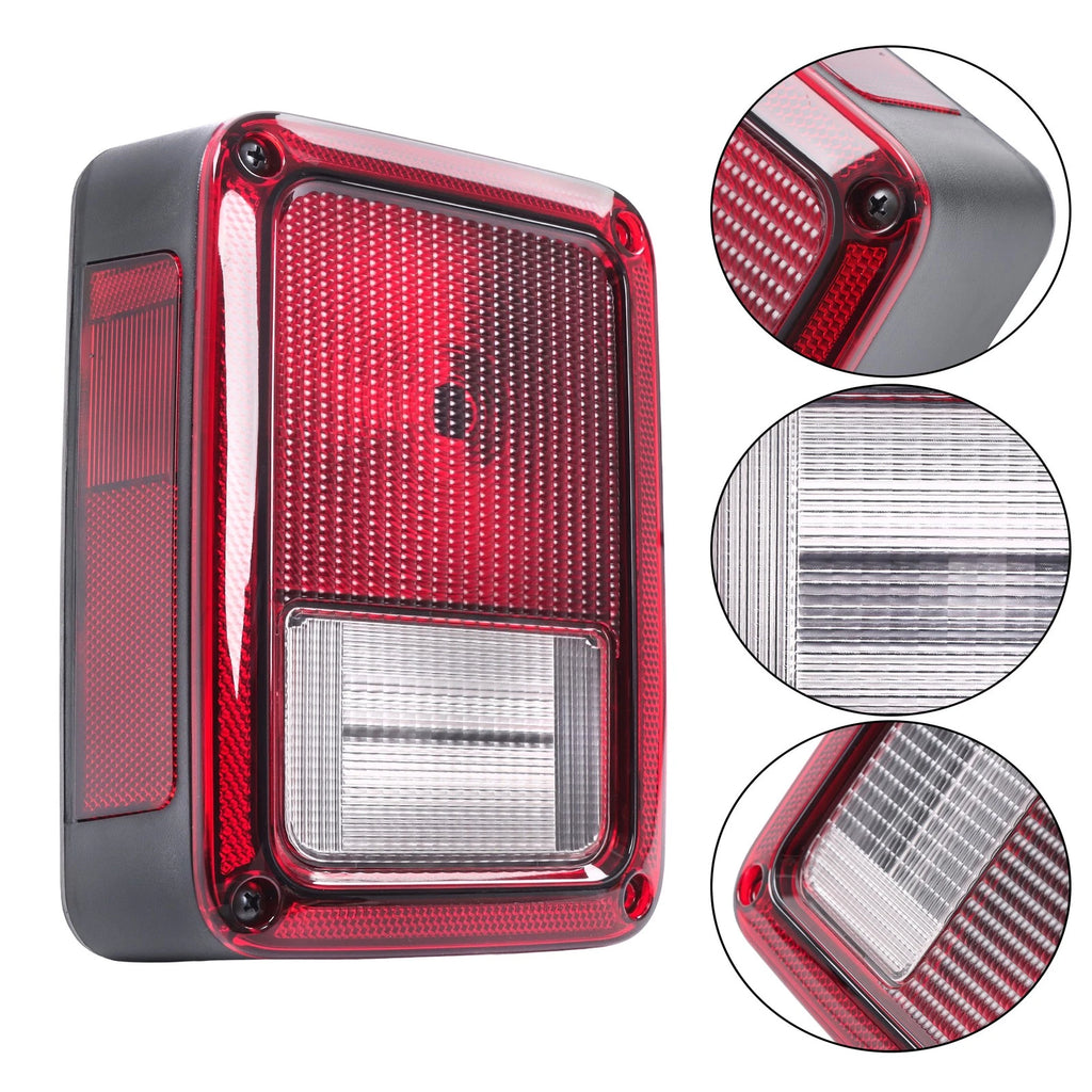 Pair Tail Lights for Jeep Wrangler (2007–2017) Left+Right Halogen Red
