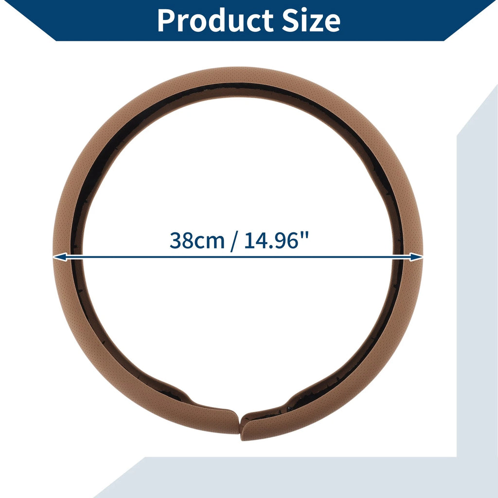 Steering Wheel Cover for - 14.96" Brown ABS