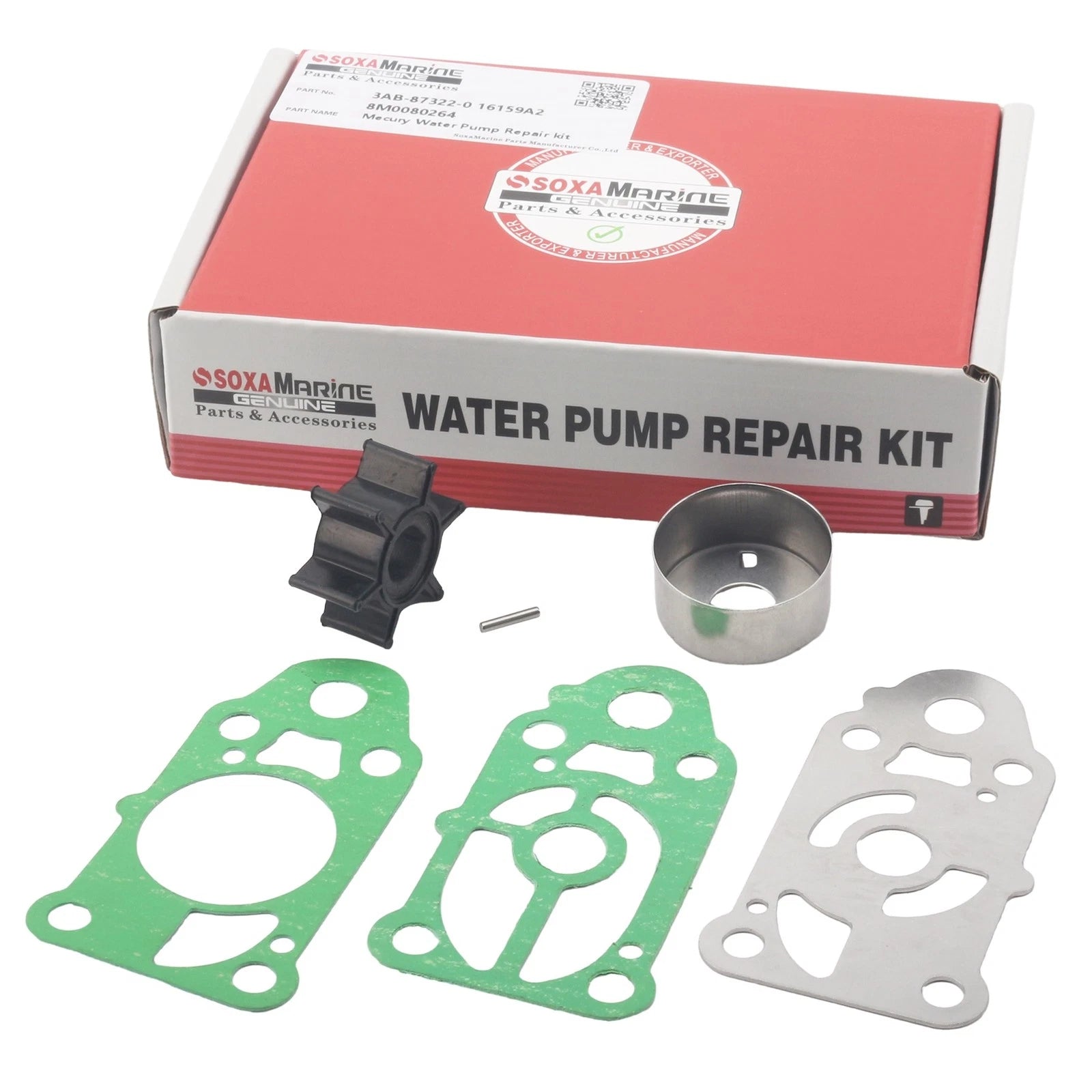 Water Pump Repair Kit for Nissan Tohatsu Outboard 2HP 2.5HP 3.5HP (3AB-87322-0)