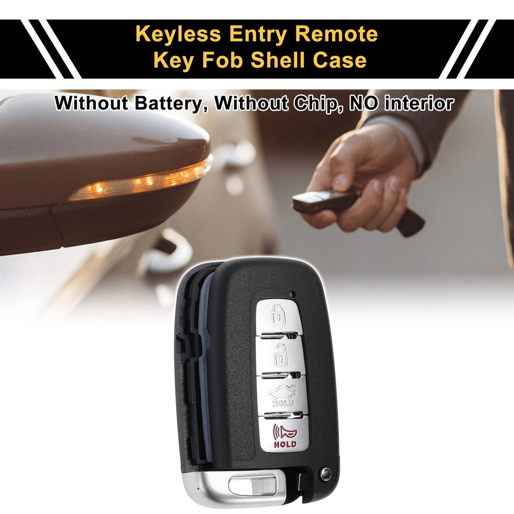 Key Fob Shell Case Replacement for Hyundai Sonata (2011–2015) Black