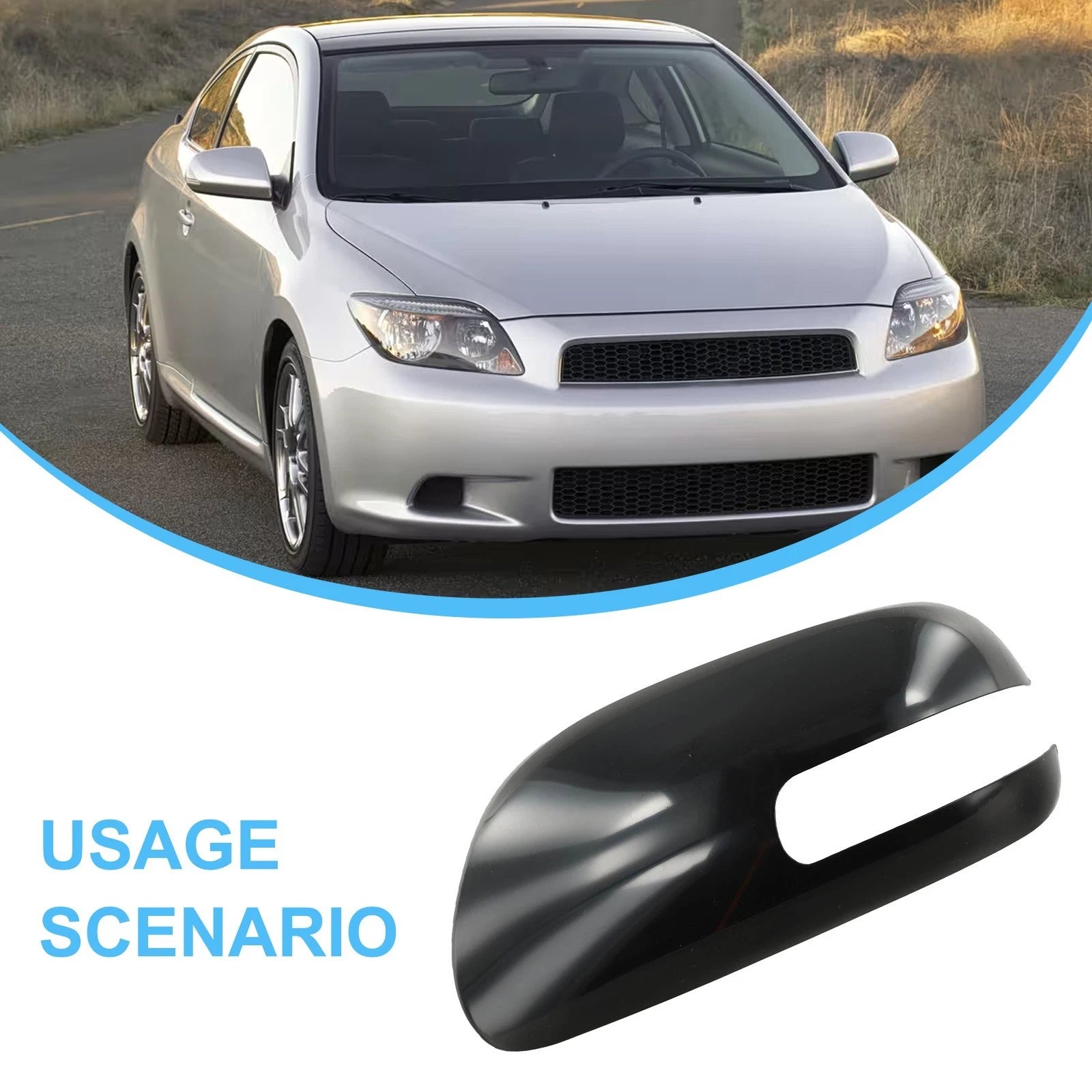Left Side Mirror Shell for Toyota Scion XD (Unpainted Plastic)