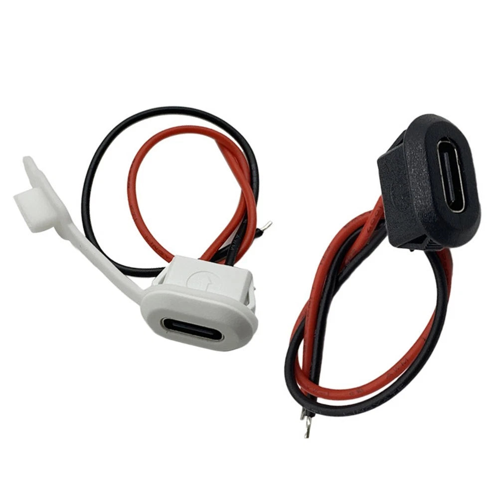 2X Type C Female Input Power Socket 2pin Waterproof for Outdoor Use