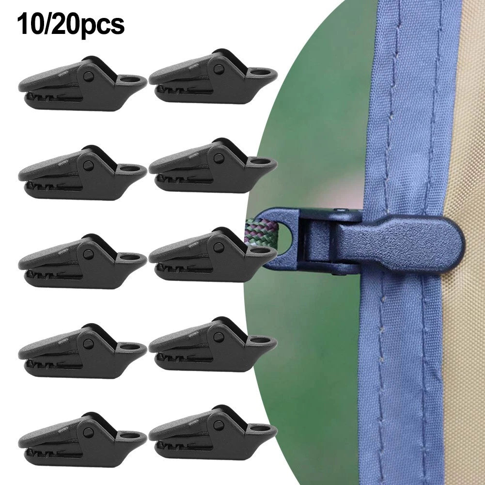 Set of 10 Heavy Duty Plastic Clips for Camping Tool Fittings