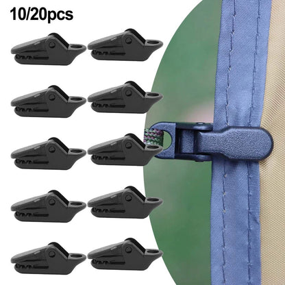 Set of 10 Heavy Duty Plastic Clips for Camping Tool Fittings