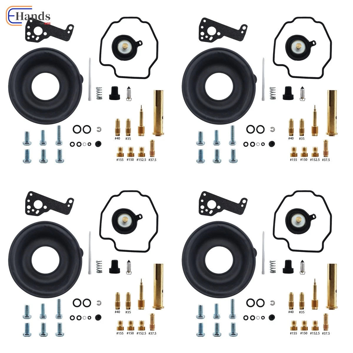 Carburetor Repair Kit 4X for Yamaha VMX1200 XVZ1300 (1985–1990)