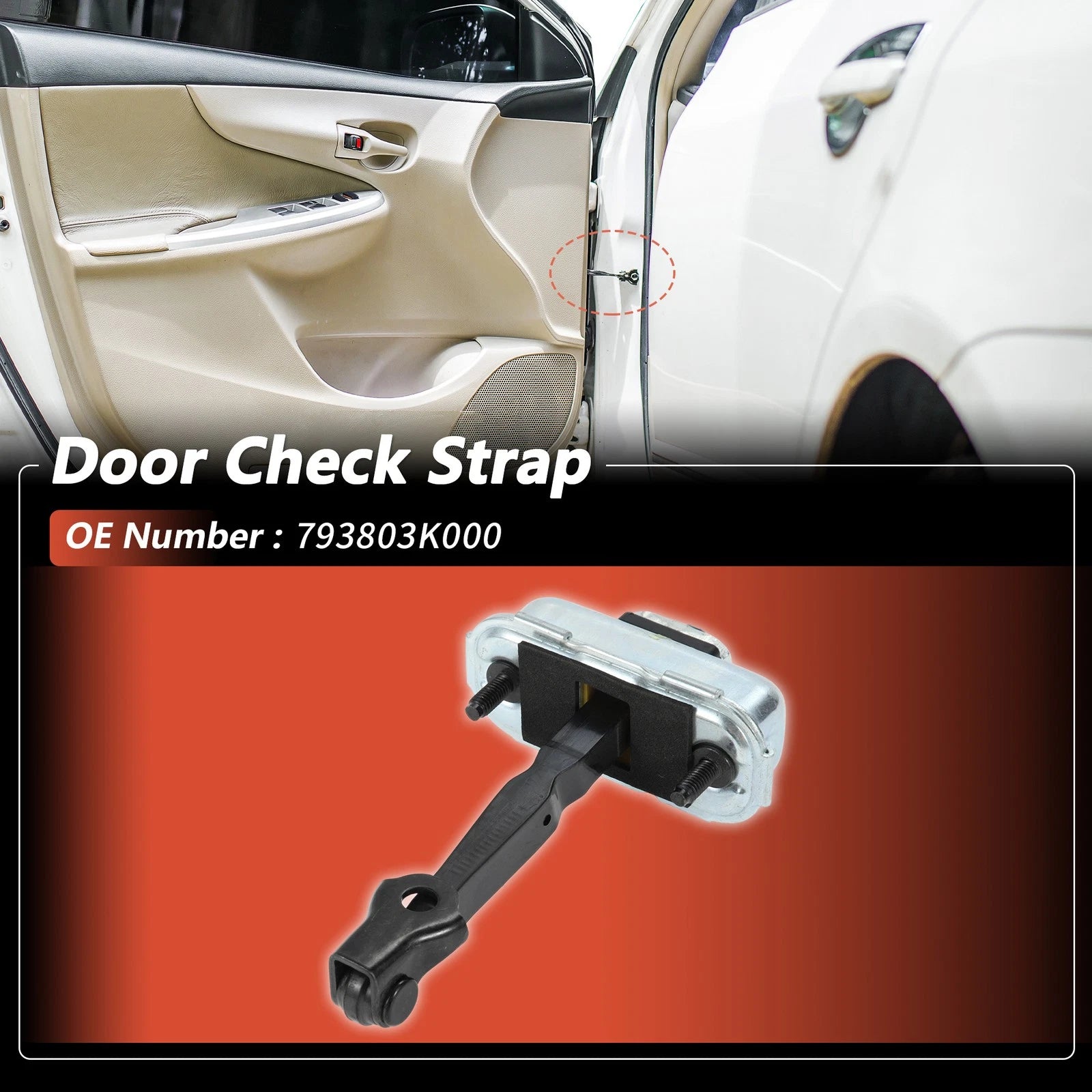 Door Check Strap Front Left Replacement for Hyundai Sonata (2006–2010)