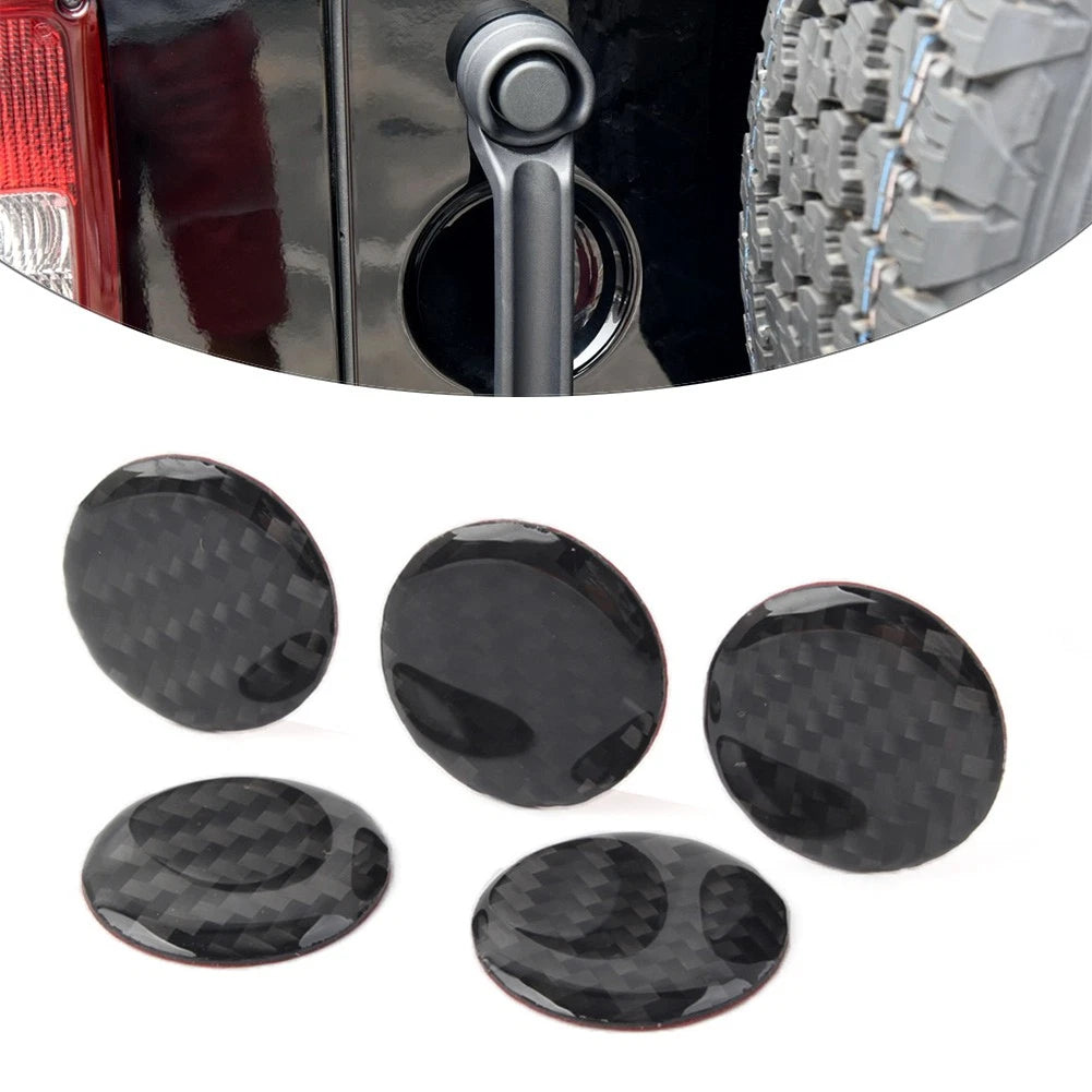 5 Pcs Door Handle Push Button Knobs Trim Cover for Jeep Wrangler JK (2007–2017)