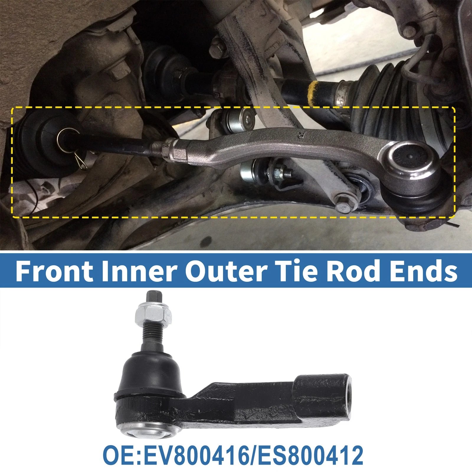 Tie Rod End Links Kit Front Inner Outer 6 Piece for Jeep Dodge (2005–2018)