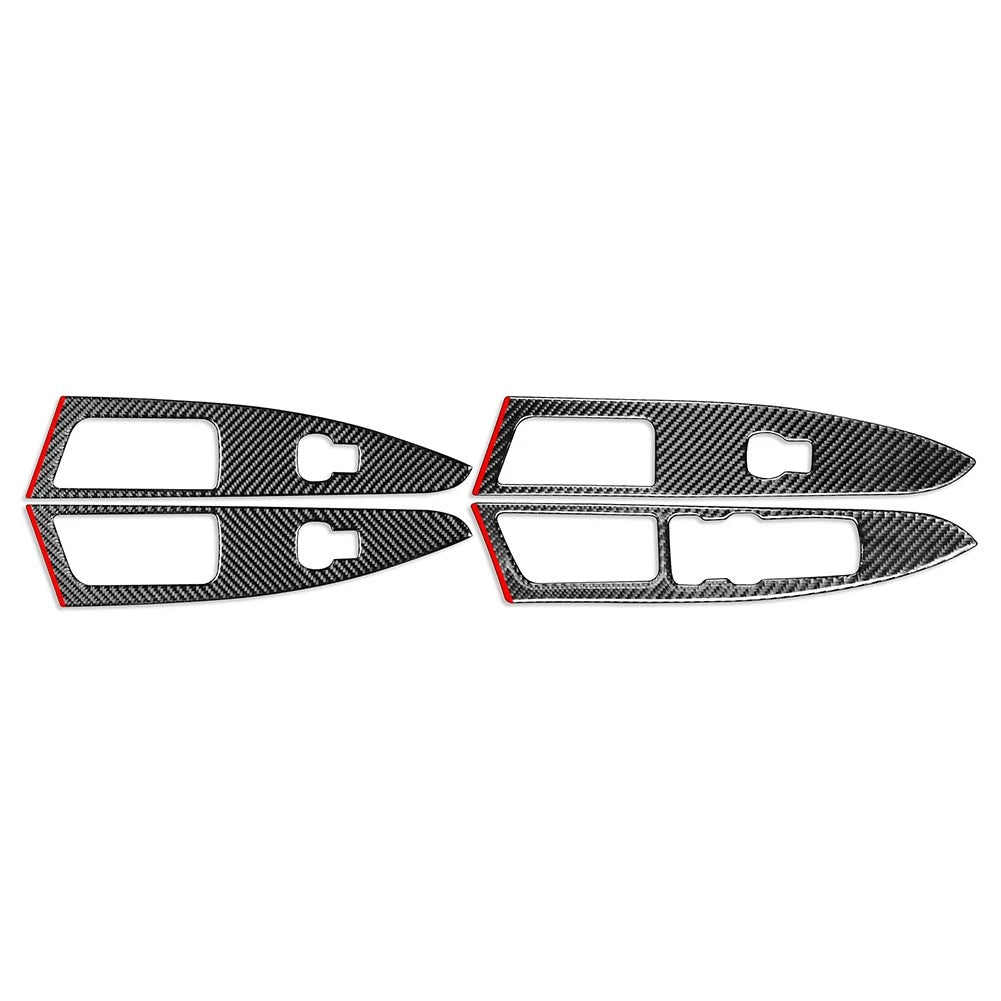 Set of 4 Carbon Fiber Window Lift Panel Switch Covers for Ford Mondeo (2018–2019)