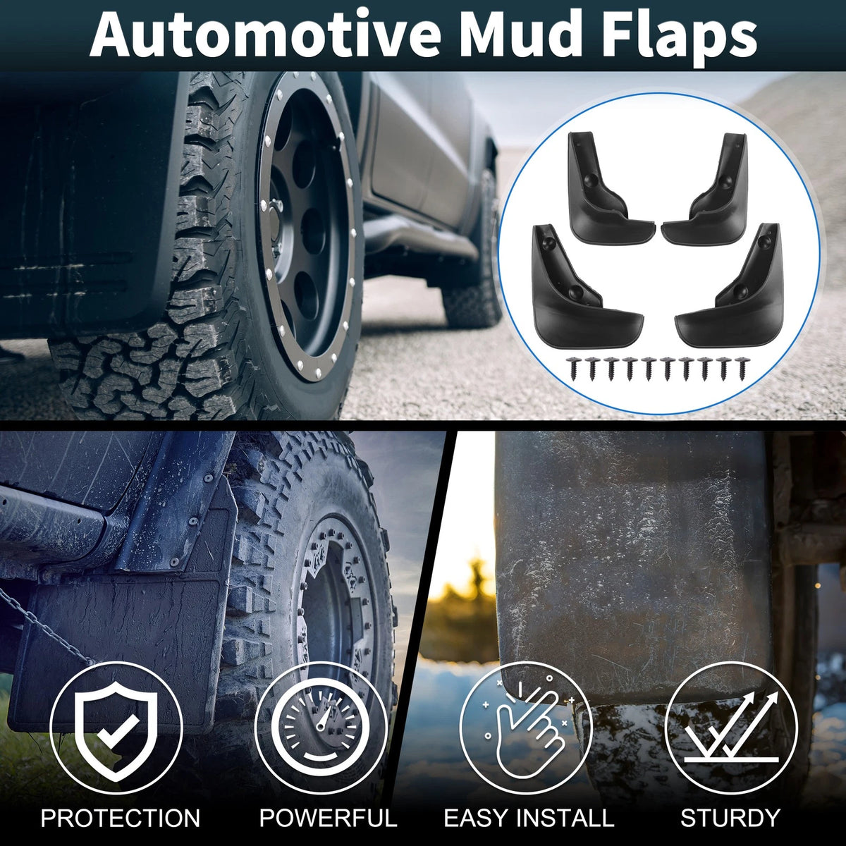 Set of 4 Mud Flaps Splash Guards for Suzuki Swift (2005–2010)