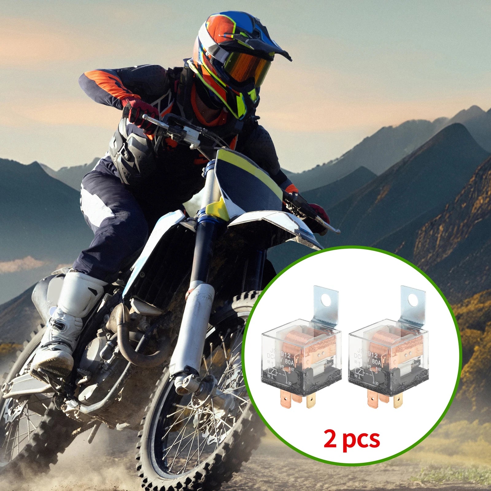 2 Pcs 5-Pin 48V 80A Waterproof Auto Relay for Various Vehicles