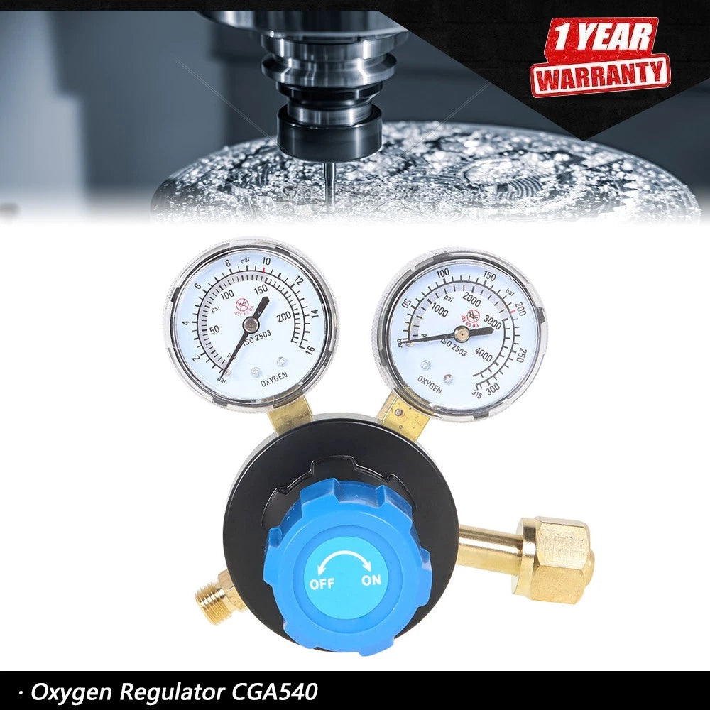 Oxygen Regulator Welding Gas Gauges CGA540 for Medium/Heavy Duty
