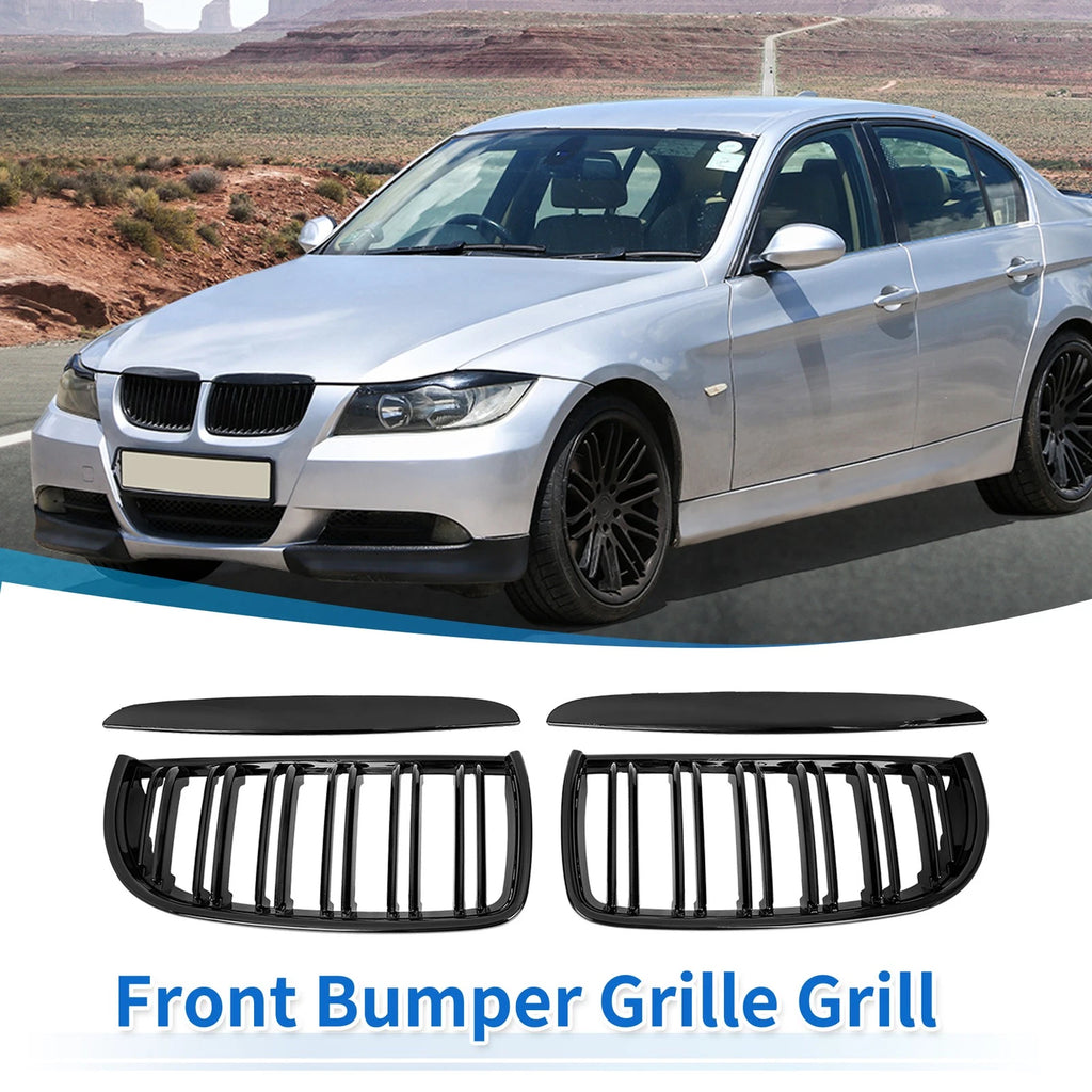 Gloss Black Front Kidney Grille for BMW E90 (2005–2008)