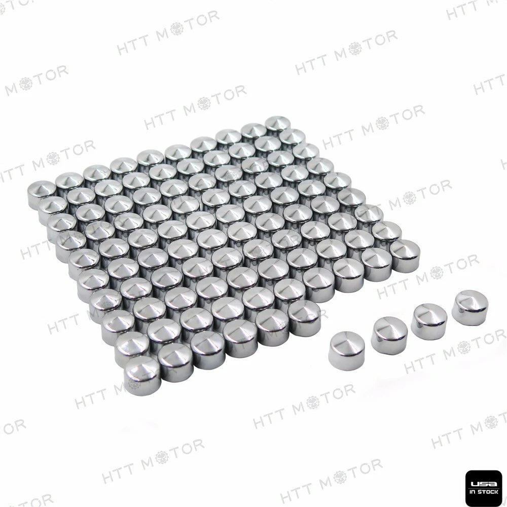 100 Piece Chrome Allen Socket Bolt Cap Dress Kit for Harley (Misc)