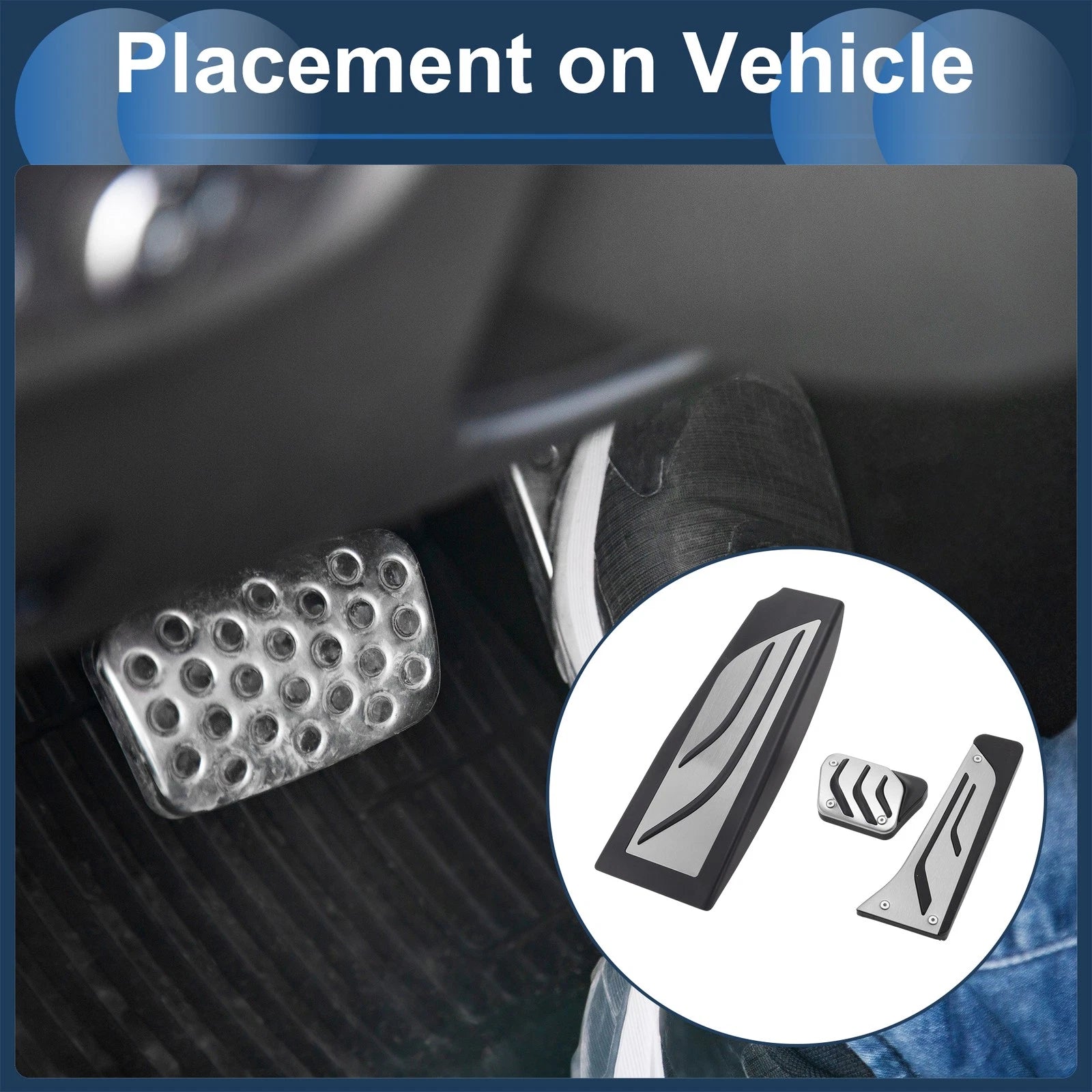 3 Pcs Automatic Foot Accelerator Pedal Covers for BMW 5 Series E60 (2004–2010)