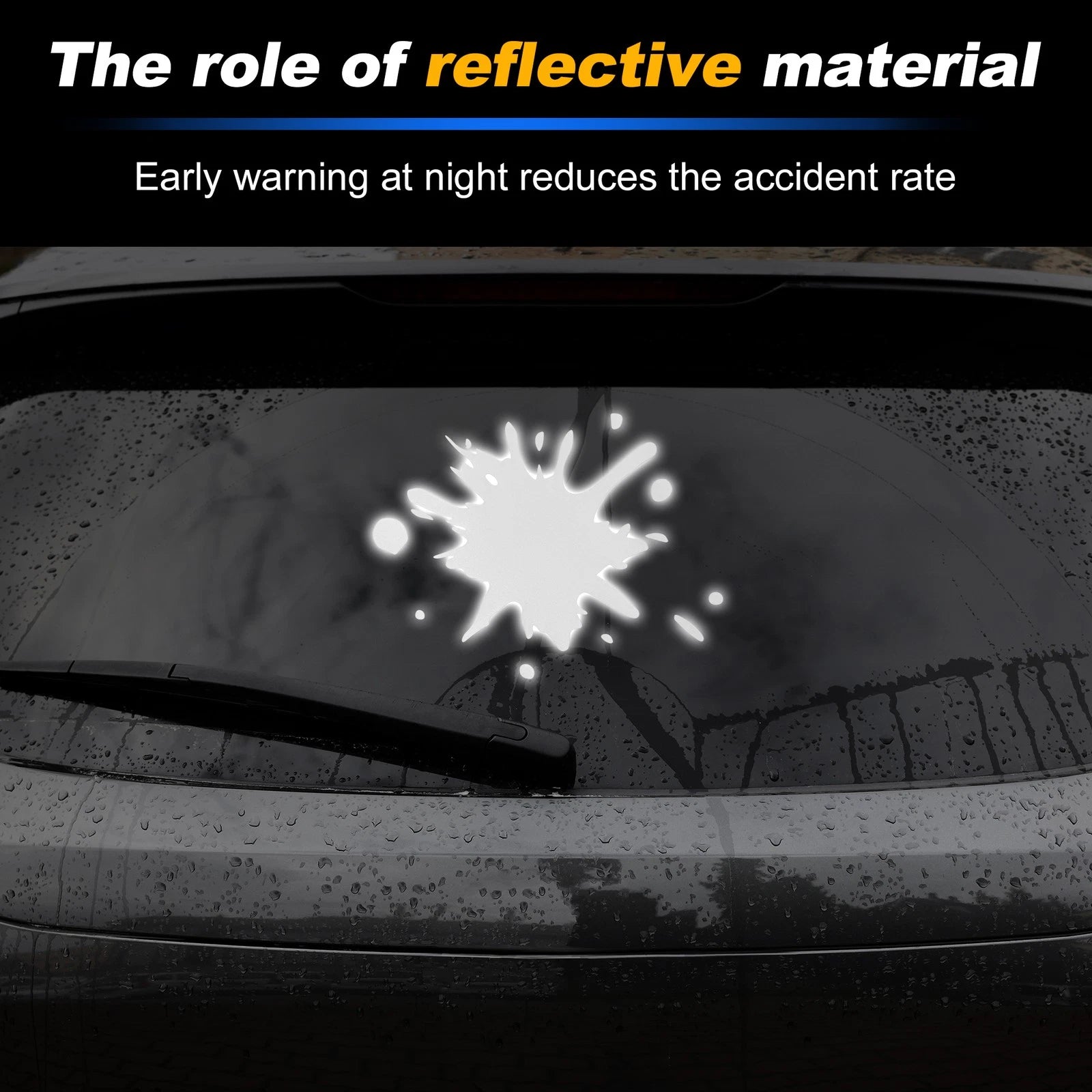 Reflective Bumper Decal for - Silver Tone, Sewage Spots