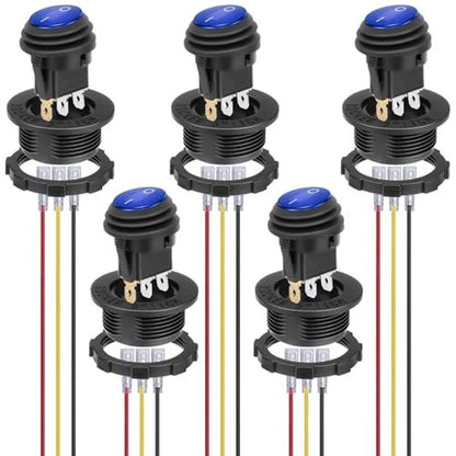 Round Rocker Switch 12V SPST ON/OFF 3-Pin for Automotive Applications