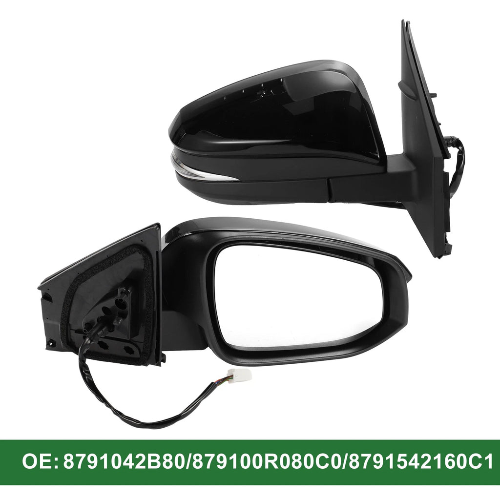 Right Side Door Mirror Replacement for Toyota RAV4 Manual Folding Gloss Black (2013–2018)