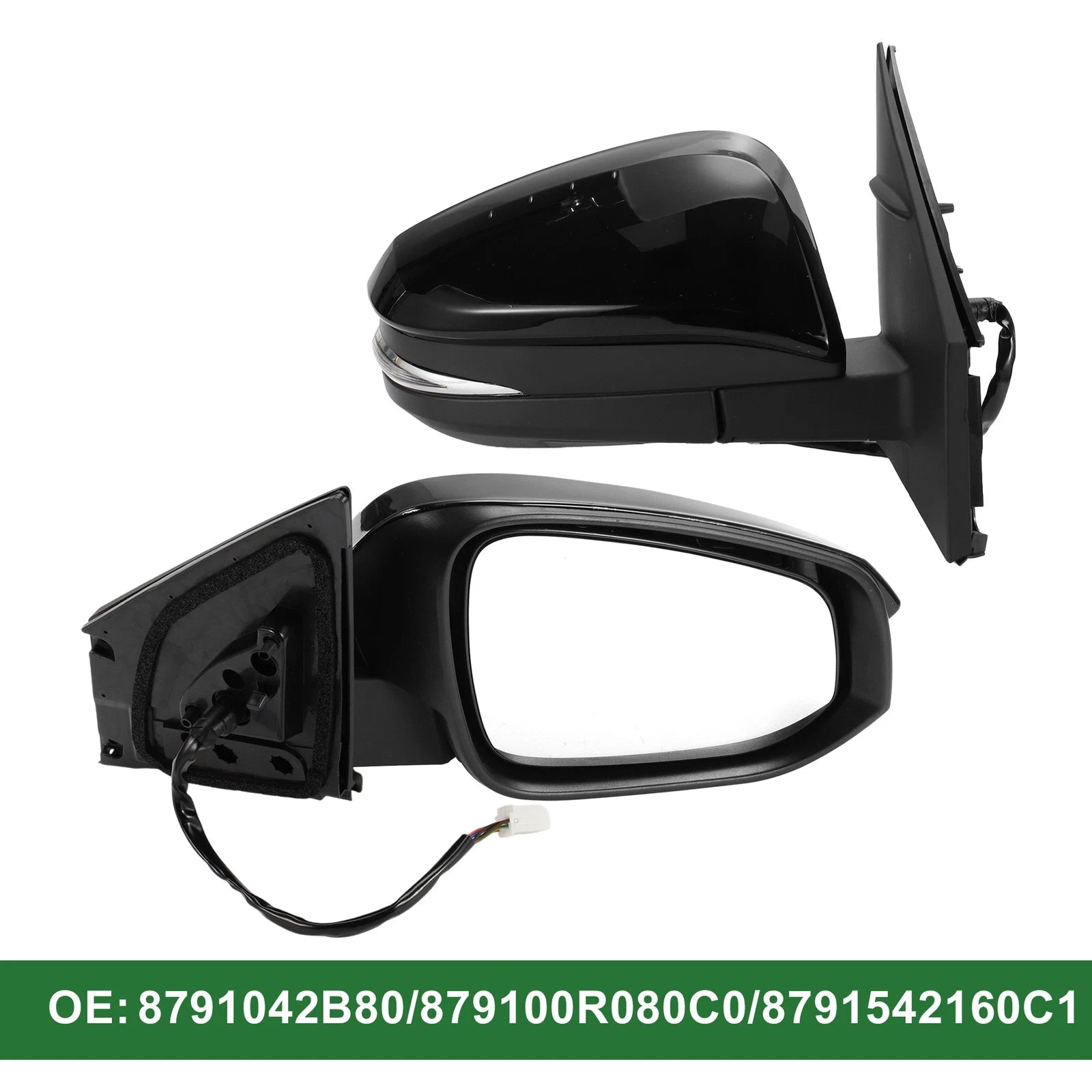 Right Side Door Mirror Replacement for Toyota RAV4 Manual Folding Gloss Black (2013–2018)