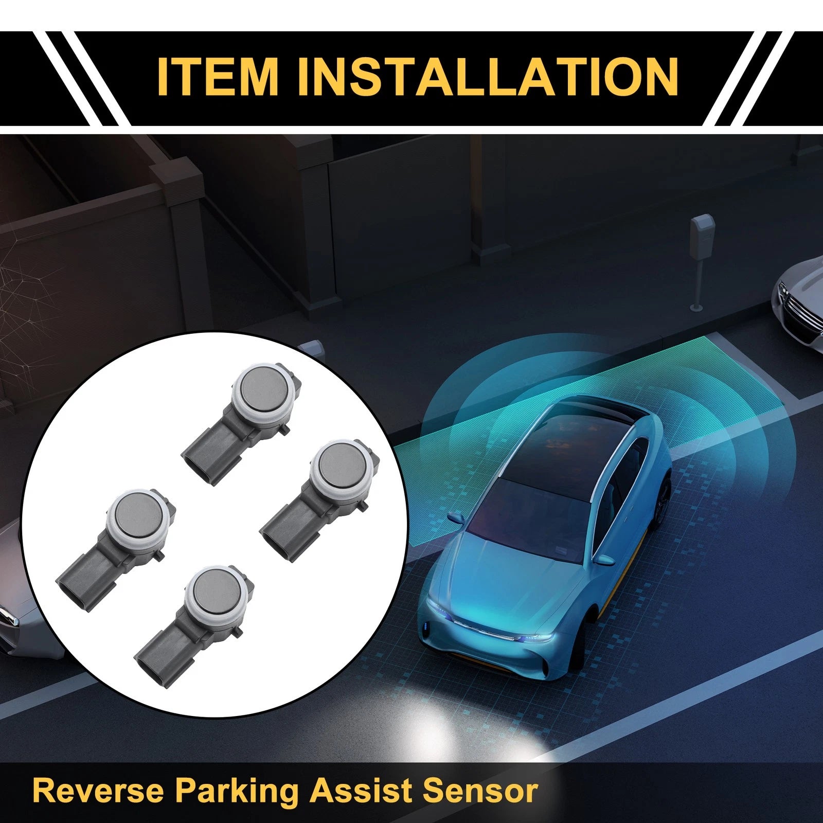4 Pcs Bumper Reverse Parking Sensor Replacement for Chevrolet Silverado (2007–2018)