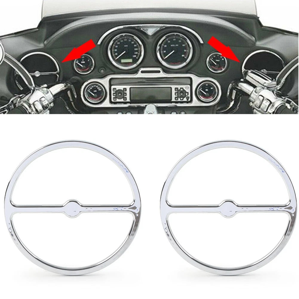 Chrome Speaker Trim Ring Cover Set for Harley Electra Glide (2014–2023)