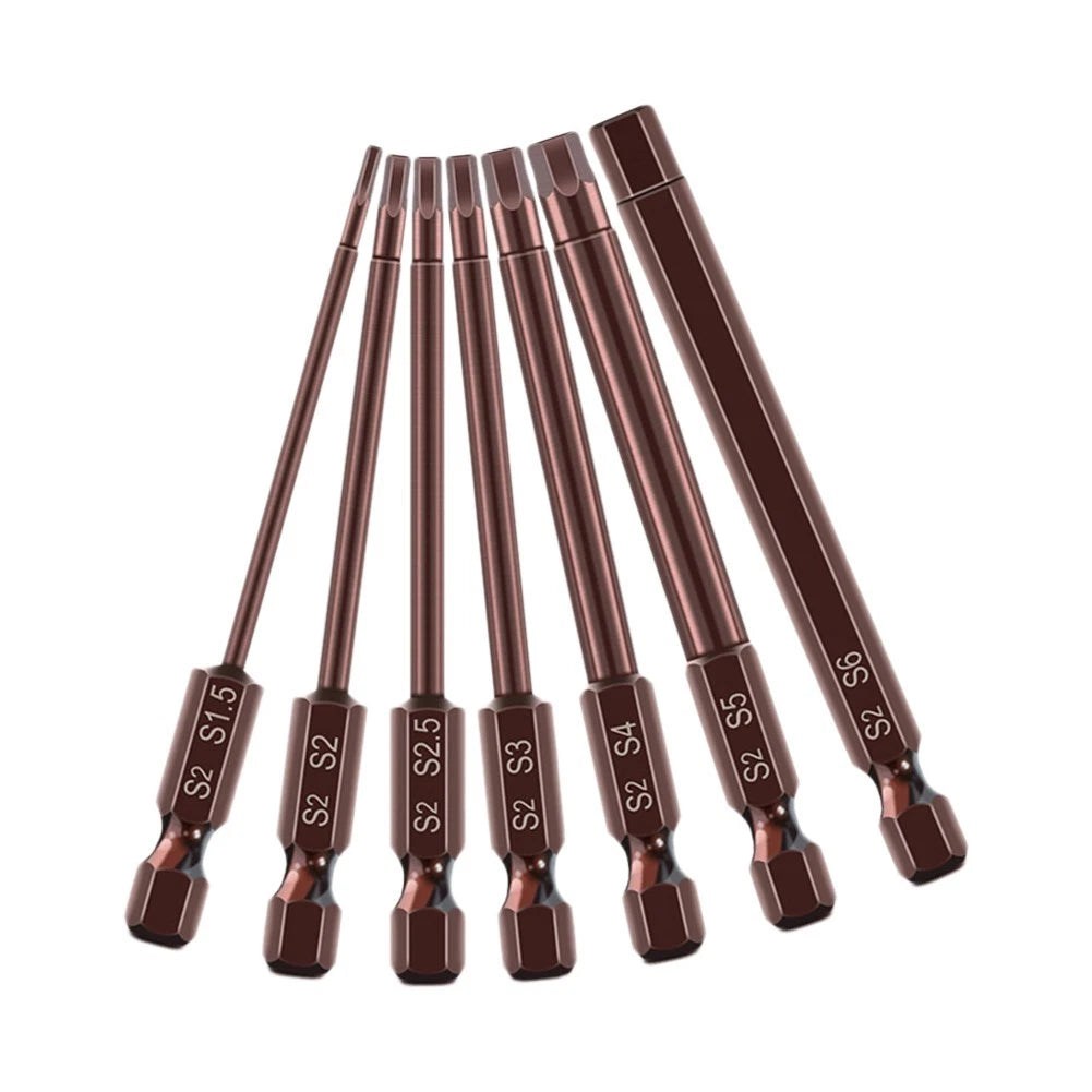 Set of 4 Magnetic Hex Screwdriver Bits 65mm for Power Tools