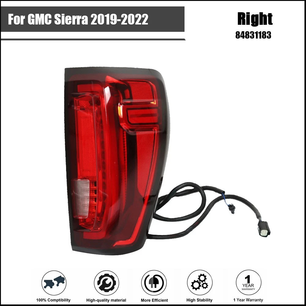 Tail Light Assembly for GMC Sierra (2019–2022) Passenger Right Side LED