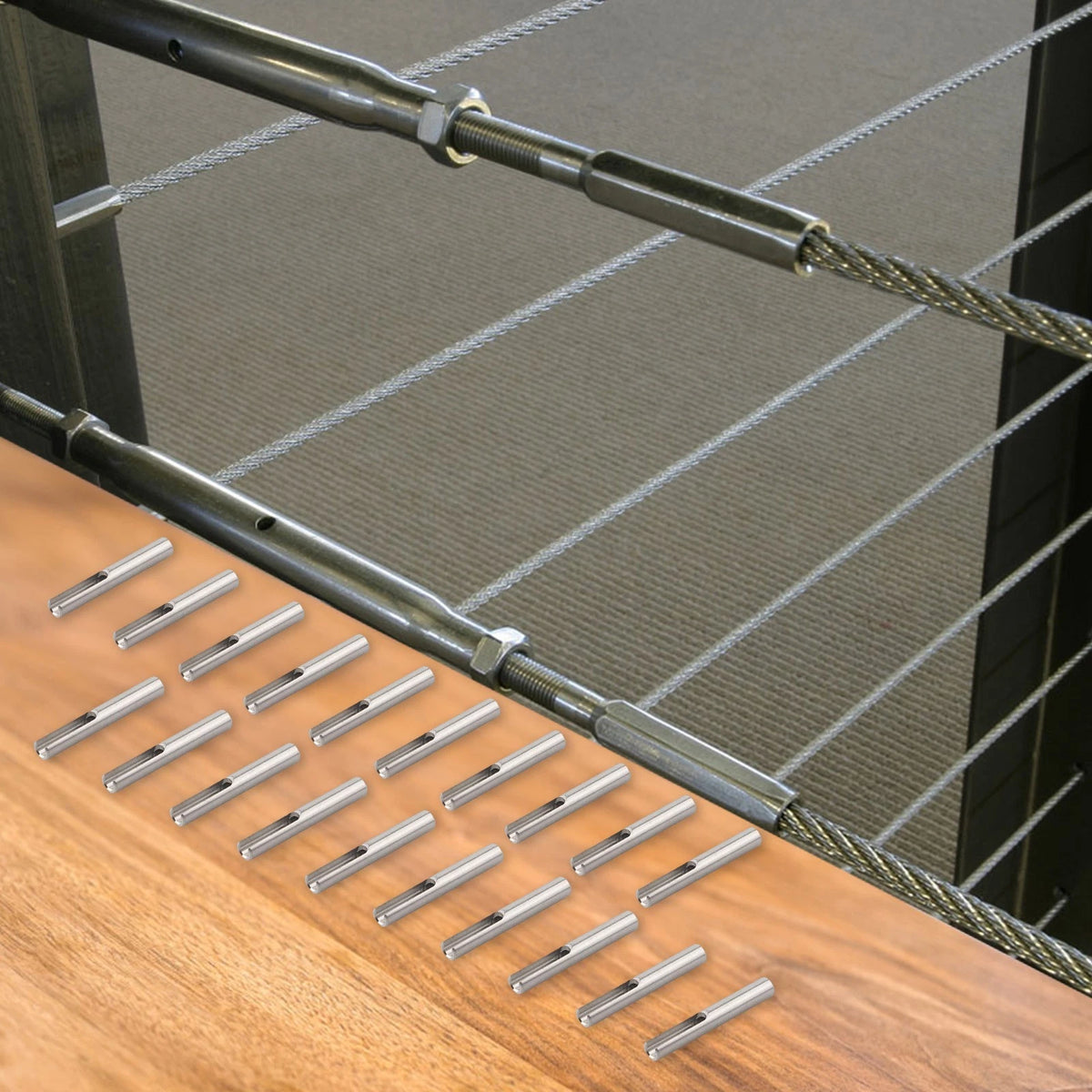 20pcs Invisible Cable Railing Terminal Set - Stainless Steel