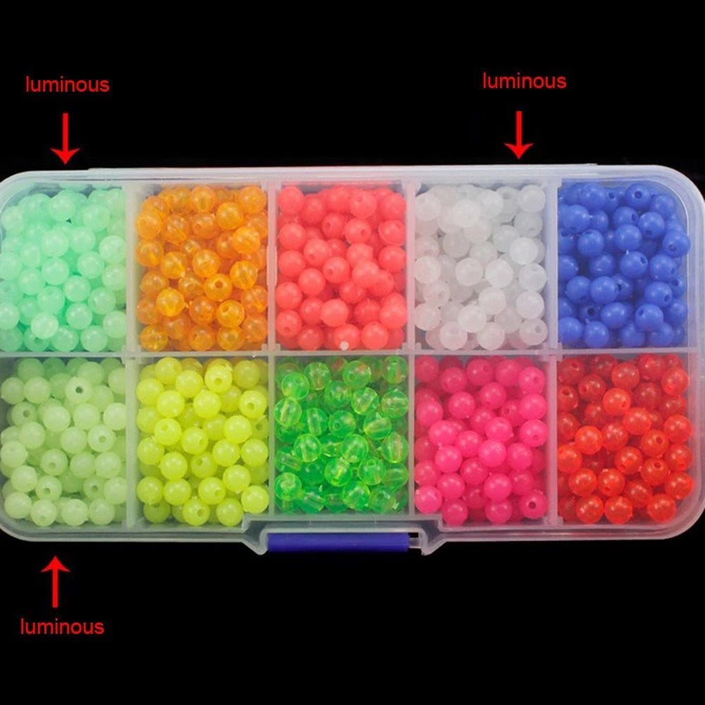 Luminous Fishing Bait Beads - Set of 10