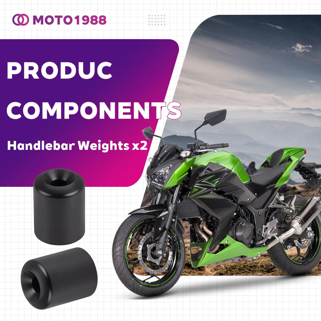 2X Handle Weights 13042-1069 for Kawasaki Ninja ZX-7 ZX-7R ZX750 (1993–1995)